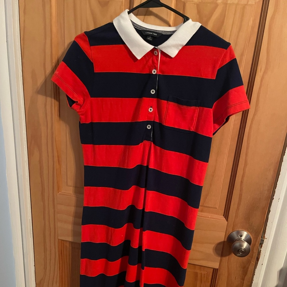 Like New, Lands End Navy & Orange Dress Size Small (6-8)